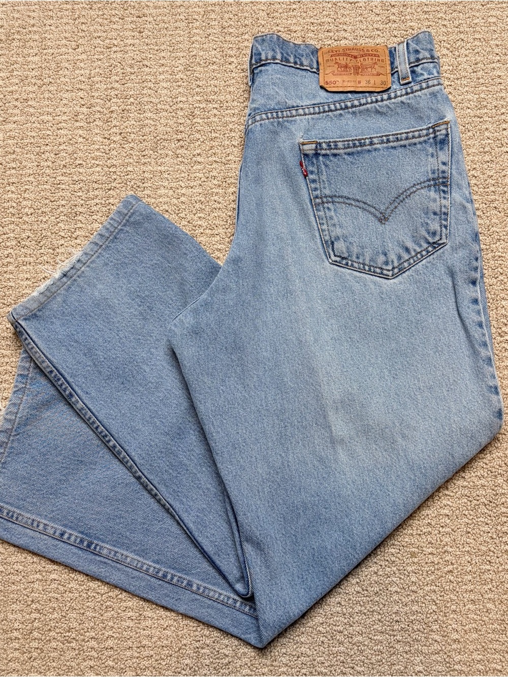 Vintage 1998 Levi's 550 Jeans Mens 36x30 Light Wash Relaxed‎ Fit